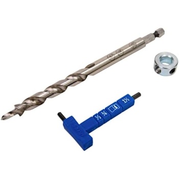 Kreg KPHA308 Easy-Set Pocket Hole Drill Bit with Stop Collar & Gauge/Hex Wrench