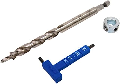 Kreg KPHA308 Easy-Set Pocket Hole Drill Bit with Stop Collar & Gauge/Hex Wrench