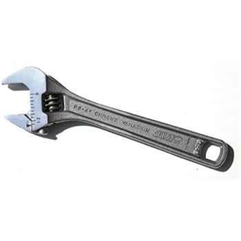 Irega 4" Ergonomic Adjustable Wrench, Triple-Chrome Finish