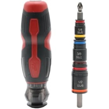 Malco HMTP2A C-RHEX® 7-in-1 Flip Bit Socket Set with Integrated #2 Phillips Bit
