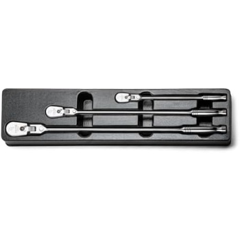 Capri Tools Fine 90-Tooth Locking Flex-Head Ratchet Set, Extra Long Chrome