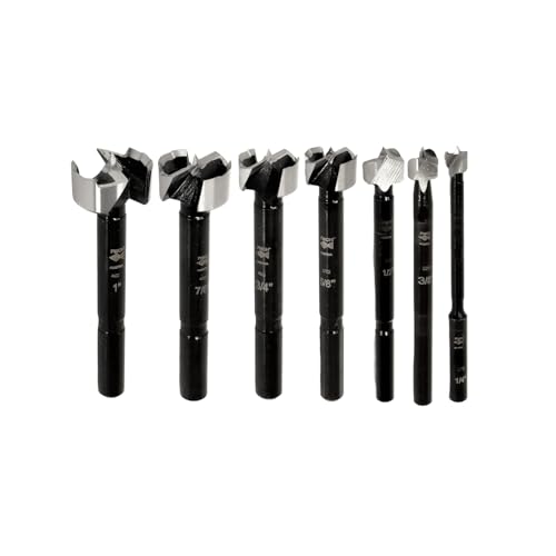 Fisch Black Shark Forged Steel Forstner Drill Bit Set for Woodworking, Precision