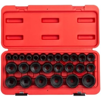 Sunex 2645, 1/2 Inch Drive Impact Socket Set, 26-Piece, Metric, 10mm-36mm