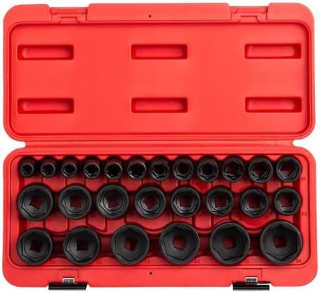 Sunex 2645, 1/2 Inch Drive Impact Socket Set, 26-Piece, Metric, 10mm-36mm
