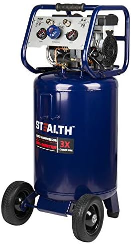 Stealth 20 Gallon Ultra Quiet Air Compressor,1.8 HP Oil-Free Peak 150 PSI 68