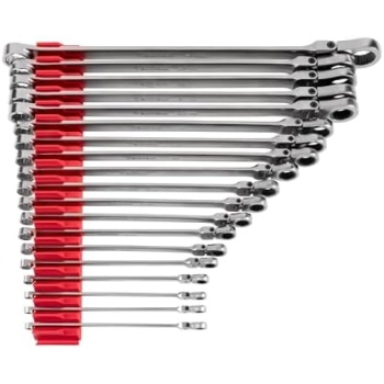 TEKTON Long Fixed/Flex Head 12-Point Ratcheting Box End Wrench Set with Modular