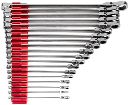 TEKTON Long Fixed/Flex Head 12-Point Ratcheting Box End Wrench Set with Modular