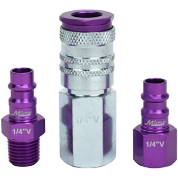 Milton S-303VKIT HIGHFLOWPRO Coupler & Plug Kit V-Style 1/4 NPT Purple