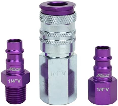 Milton S-303VKIT HIGHFLOWPRO Coupler & Plug Kit V-Style 1/4 NPT Purple