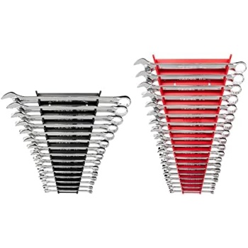 TEKTON Combination Wrench Set with Racks, 34-Piece (1/4-1 in., 6-24 mm)