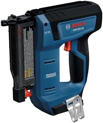 BOSCH GNH18V-35N 18V Brushless 23-Gauge Pin Nailer for Finish Trim, Cordless
