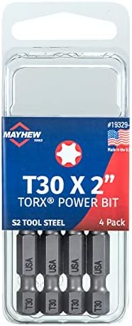 Mayhew Tools 19329-4 USA Torx Power Bit, T30 x 2", 4-Pack