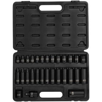 SUNEX TOOLS 3330, 3/8 Inch Drive Master Impact Socket Set, 12-Point, 29-Piece