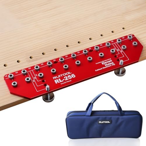 RUITOOL Shelf Pin Jig 11 Holes, Self-contained Clamping Function All Metal Shelf