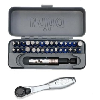 Wiha 76889 32 Piece GoBox TerminatorBlue Impact Bit Set with Mini Ratchet