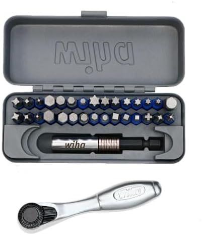 Wiha 76889 32 Piece GoBox TerminatorBlue Impact Bit Set with Mini Ratchet