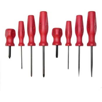 Mayhew Tools 27024T USA Screwdriver Set, Red, 8-Piece Slotted & Phillips
