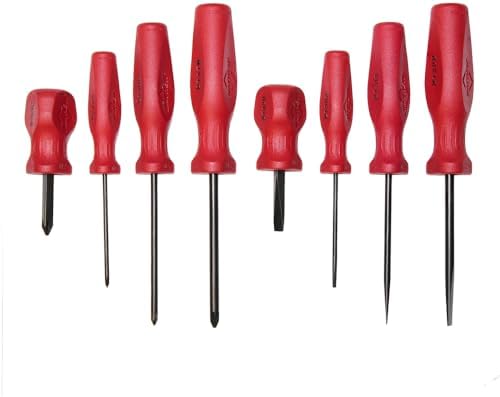 Mayhew Tools 27024T USA Screwdriver Set, Red, 8-Piece Slotted & Phillips