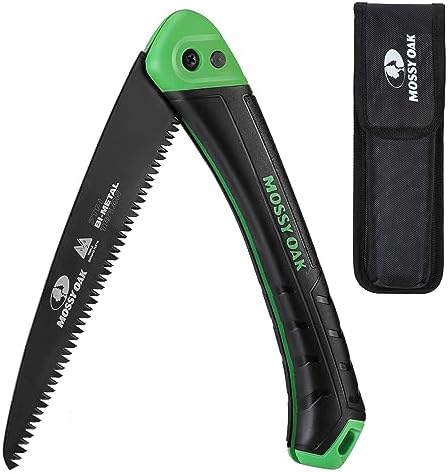 MOSSY OAK Folding Saw - 7 Inch Pruning Handsaw with Pouch, D6A & M2 Bimetal Saw