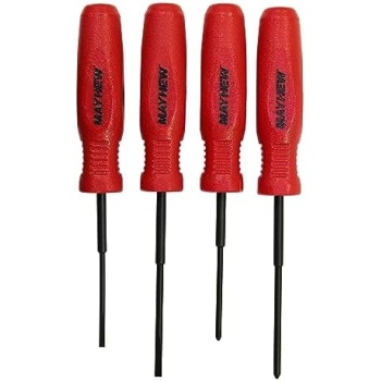 Mayhew Tools 31021 Micro Screwdriver, 4-Piece Set, Red