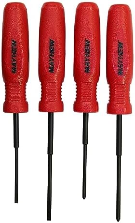 Mayhew Tools 31021 Micro Screwdriver, 4-Piece Set, Red