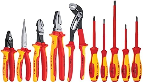 KNIPEX 989830US 10 -Piece 1000V Insulated Pliers, Cutters, and Screwdriver