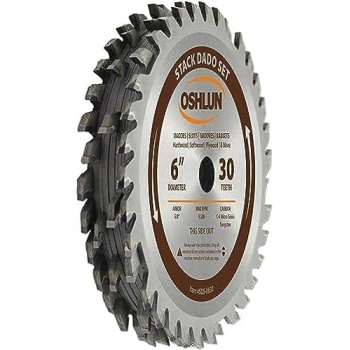 OSHLUN SDS-0630 6-Inch 30 Tooth Stack Dado Set with 5/8-Inch Arbor