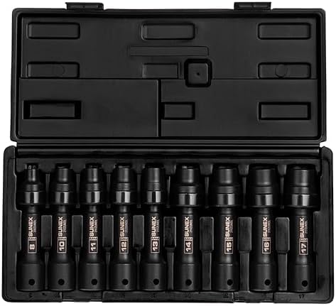 SUNEX TOOLS 2695, ½ Inch Drive Driveline Limited Clearance Socket Set, 12-Point,