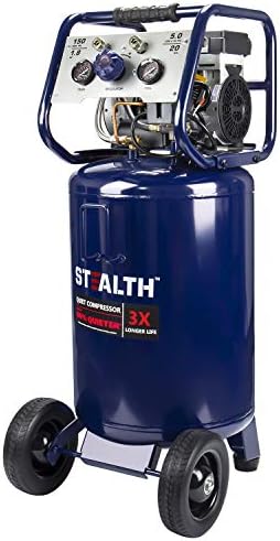 STEALTH 20 Gallon Air Compressor, Ultra Quiet, Oil-Free and Long Life Cycle,1.8