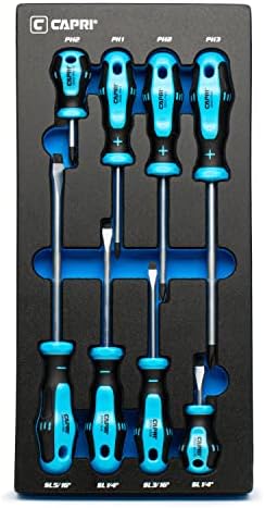 Capri Tools 25000-SS8KMT Kontour Screwdriver Set, 8-Piece with The Mechanics