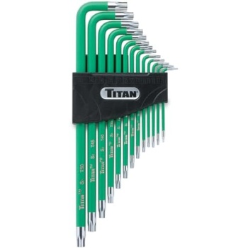 Titan Tools 12715 Extra-Long Arm Tamper Resistant Star Key Set - 13 Piece
