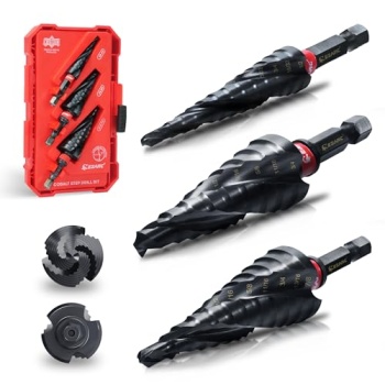 EZARC Step Drill Bit for Metal, M35 Cobalt Unibit Step Drill Bit Set