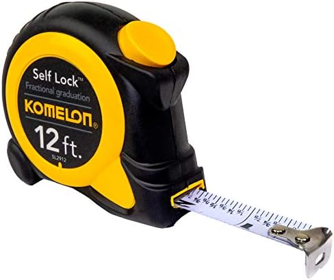 Komelon SL2912; 12' x 5/8" Self-Lock Speed Mark Tape Measure, Yellow