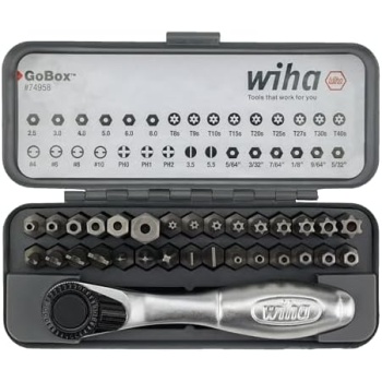 Wiha 74958 32 Piece GoBox Security Bit Set with Mini Ratchet