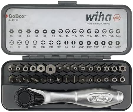 Wiha 74958 32 Piece GoBox Security Bit Set with Mini Ratchet
