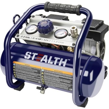 Stealth Air Compressor 2 Gallon, 3/4 HP Oil-Free Compressor, Less than 60dB