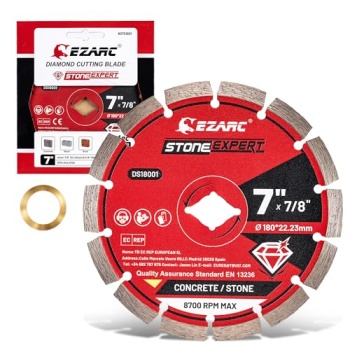 EZARC 7 Inch Segmented Diamond Blade for Angle Grinder, Diamond Cutting Wheel