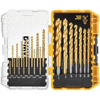 DEWALT Drill Bit Set, 21 Pc. Titanium Nitride Coated Pilot Point DEWALT Bit Set
