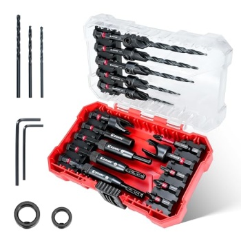 EZARC Countersink Drill Bit Set, 22PCS Counter Sink Drill Bit for Wood