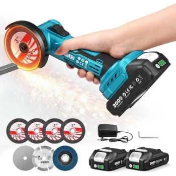 SEESII Cordless Mini Angle Grinder: 3-Inch Brushless Angle Grinder 19000 RPM