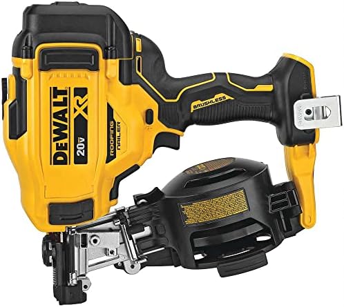 DeWalt 20V MAX Brushless 15 Degree Cordless Coil Battery Powered Roofing Nailer