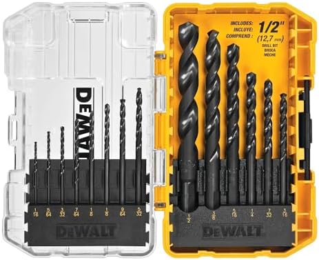 DEWALT Drill Bit Set, 3-Flats Shank,14-Piece, 135 Degree Split Point, for