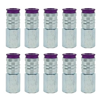 Milton ColorFit HighFlowPRO Couplers, V-Style Purple, 1/4" NPT, Box of 10