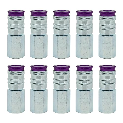 Milton ColorFit HighFlowPRO Couplers, V-Style Purple, 1/4" NPT, Box of 10