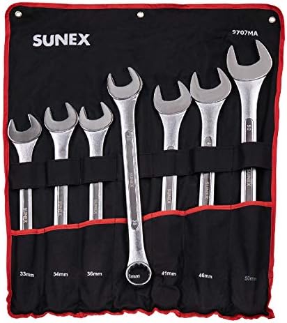 Sunex Tools 9707M Jumbo Metric Combination Wrench Set, 7Piece (Includes