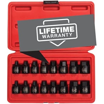 Sunex 3646, 3/8 Inch Drive Low Profile Impact Hex Driver Set, 16-Piece