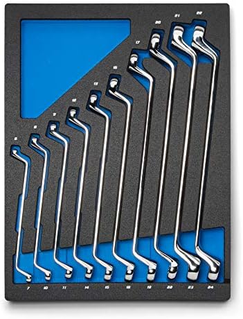 Capri Tools 75-Degree Deep Offset Double Box End Wrench Set, 6 to 24 mm, Metric