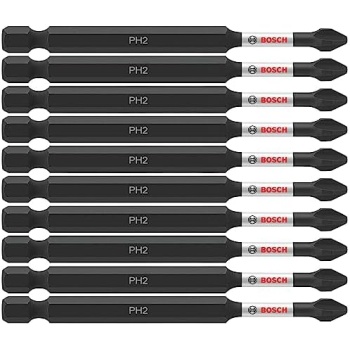 Bosch Impact Tough Phillips #2 Screwdriving Power Bits, 3-1/2 Inch, 10-Pack
