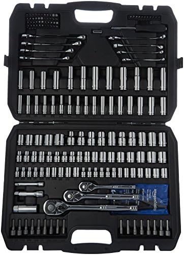 Amazon Basics 201-Piece Mechanic's Socket Tool Set With Case, SAE and Metric