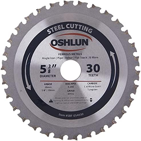 Oshlun SBF-054030 5-3/8-Inch 30 Tooth MTCG Saw Blade with 20mm Arbor